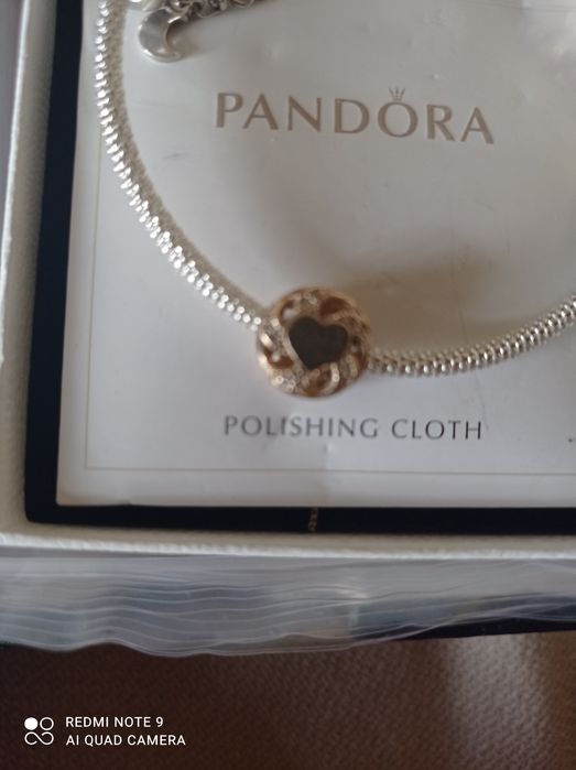 Serce we wstążkach złoto 585 pandora