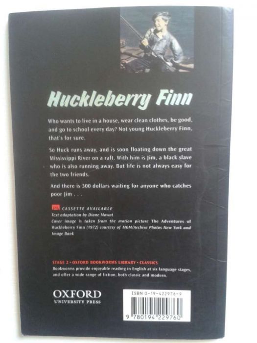 Huckleberry Finn, Mark Twain (em inglês), com fichas de leitura