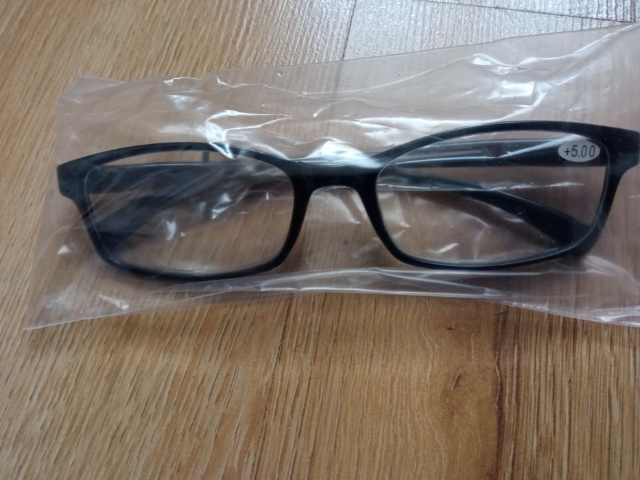Okulary +5 nowe czarne