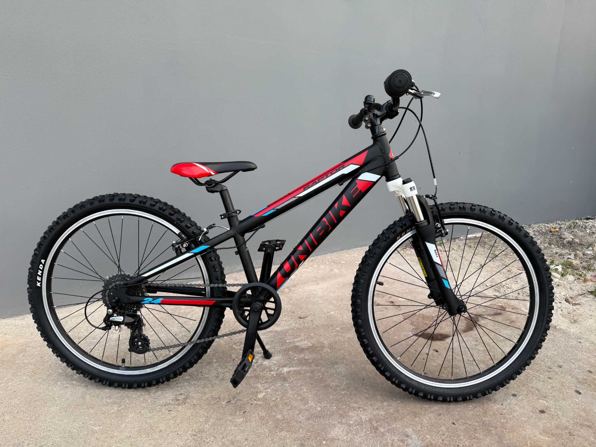 Rower Unibike Raptor 24|Rama Alu|Shimano|Kenda|1x8|Skok Widelca 50mm|