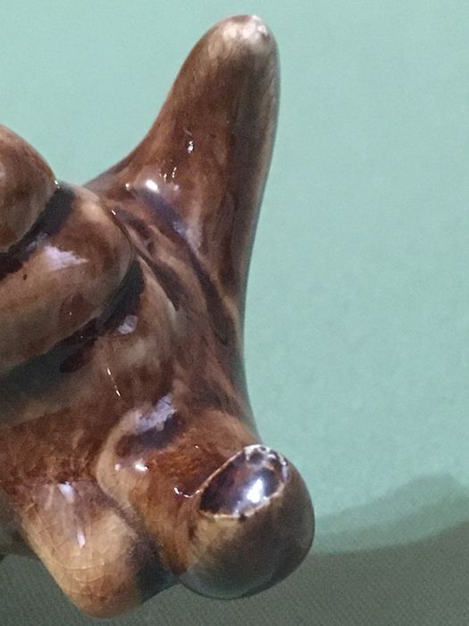 Бык статуэтка обливная керамика