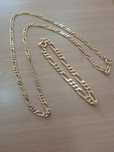 Fio e pulseira em prata dourada