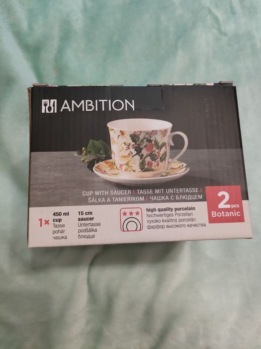 Filiżanki ze spodkiem Ambition 2 sztuki