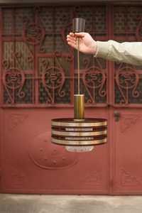 lampa Richard Essig ze szkła i metalu lata 70