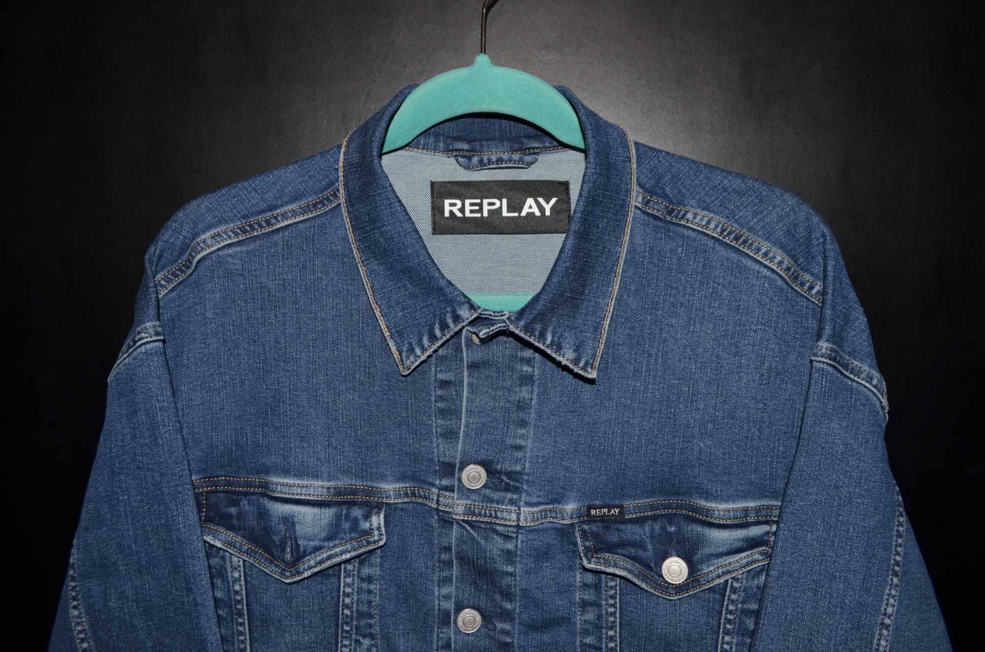 Джинсовая куртка Replay Jeans Jacket Men CASUAL Jacket Blue 3XL