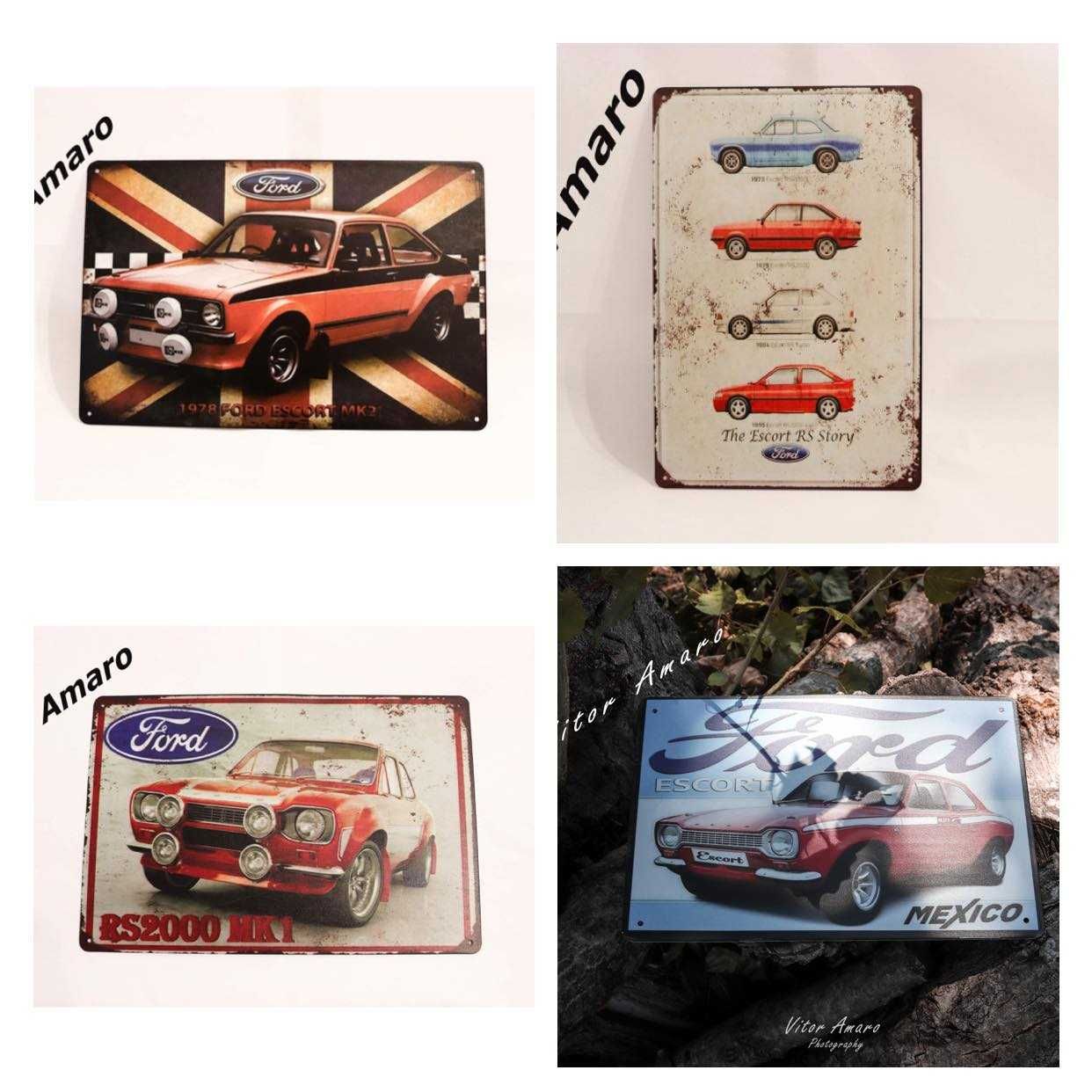 Placa/Chapa de Metal Ford Escort MK1, MK2, MK3, MK4 RS2000 (4 Modelos)