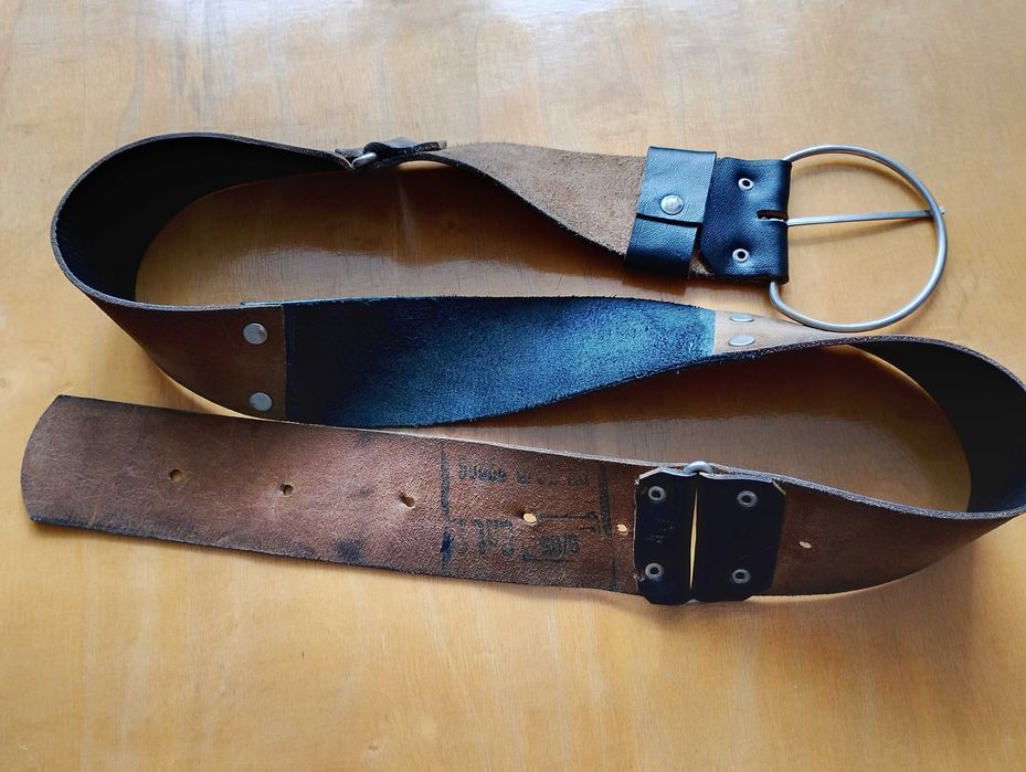 Moja garderoba. Czarny pas. Z bukatowej skóry. Szer. 6 cm.