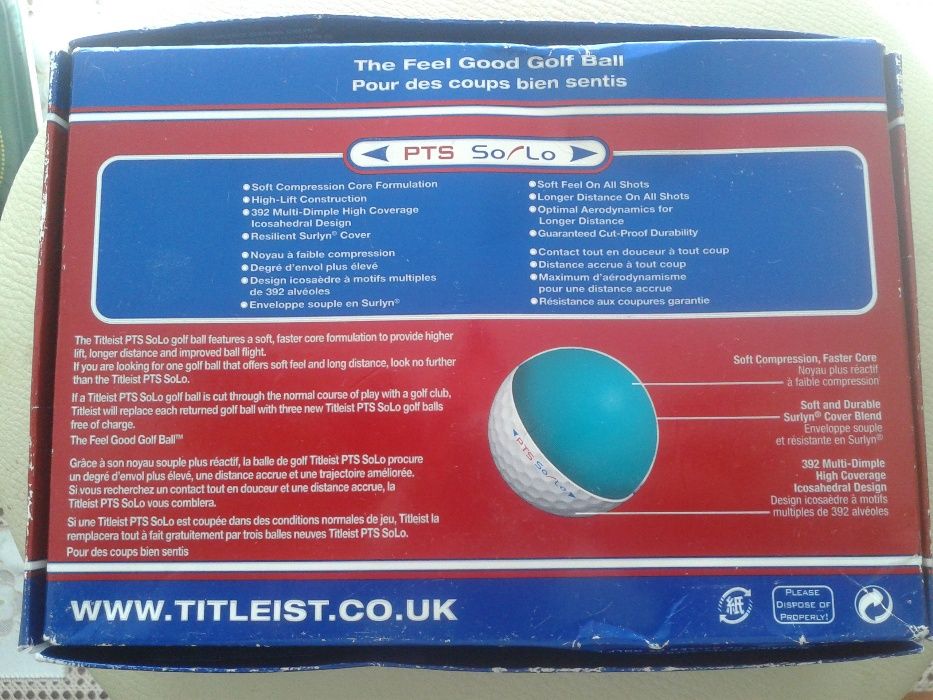 Nowe org piłeczki do golfa Titleist PTS So Lo-połowa kompletu 6sztuk
