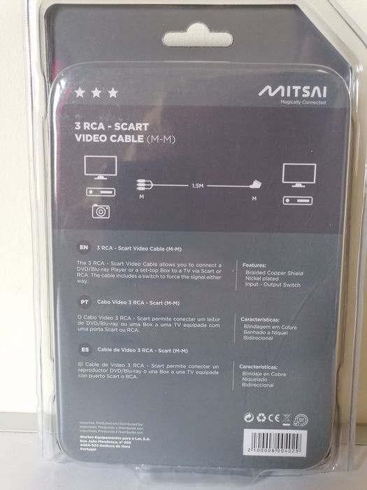 Cabo de Video 3 RCA - Scart 1,5m MITSAI