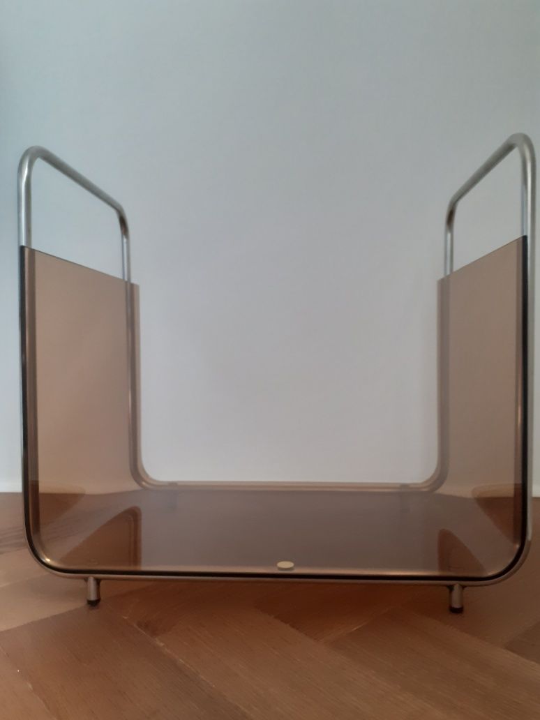 Gazetnik Hubsch Echo 46x31xh43cm szkło+metal