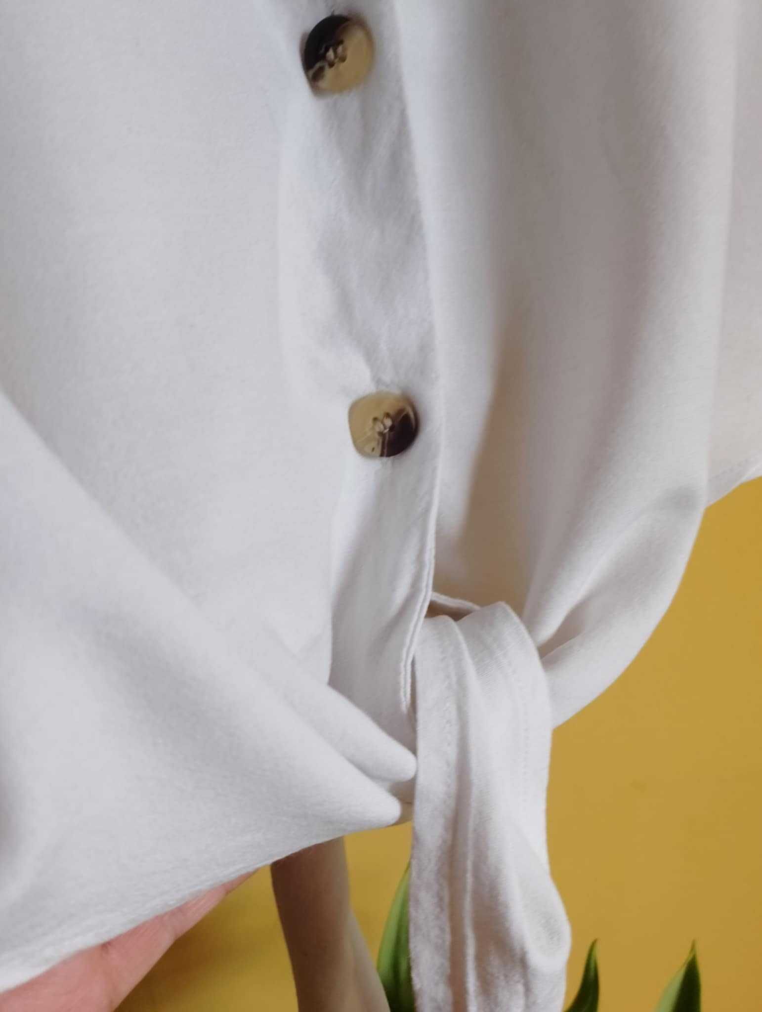 bluzka biała H&M 40/42 wiązany dół/na guziki  L/XL