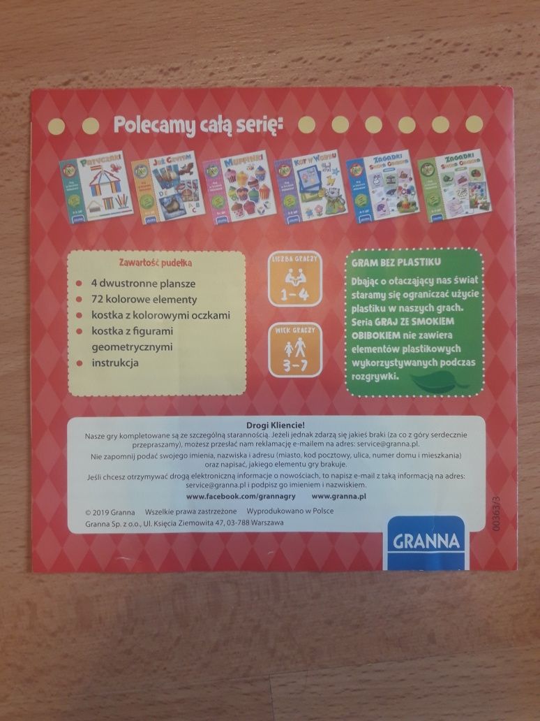 Figuraki gra edukacyjna GRANNA 3-7 lat planszowa