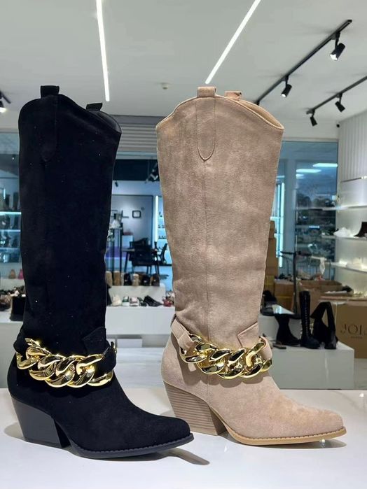 Kowbojki ocieplane damskie długie