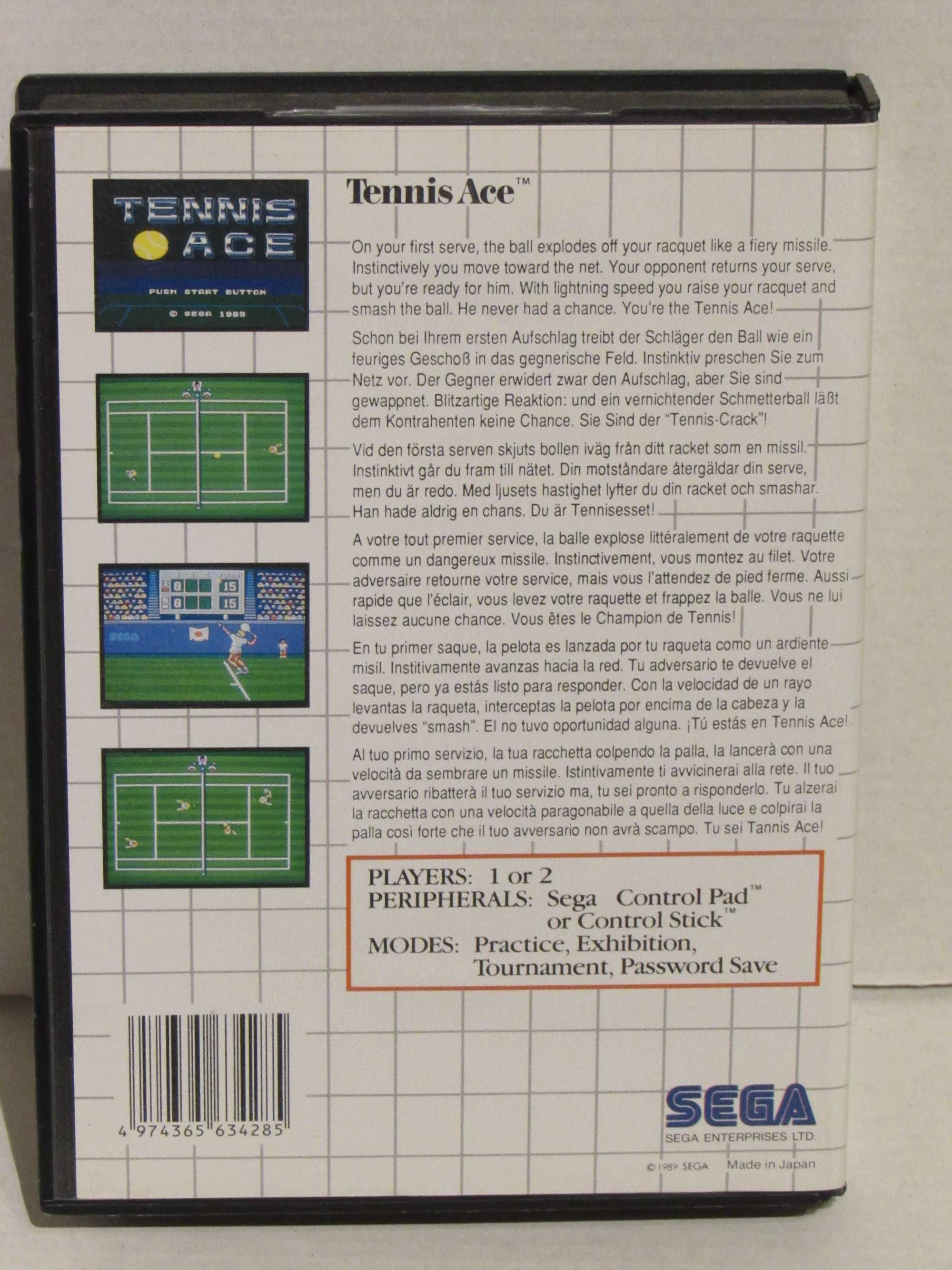 Jogo Sega Master System Tennis Ace completo