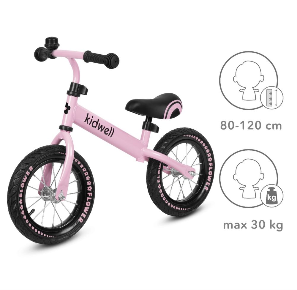 Nowy KIDWELL Rowerek biegowy dla dzieci Cruzer 12" różowy