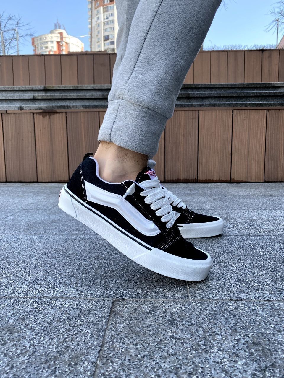 Чоловічі кросівки Vans KNU school Black&white