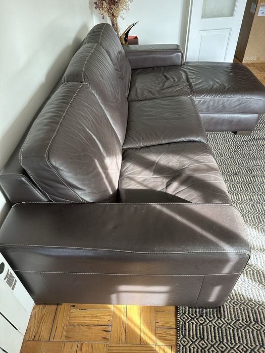 Sofá chaise longue pele Divani&Divani