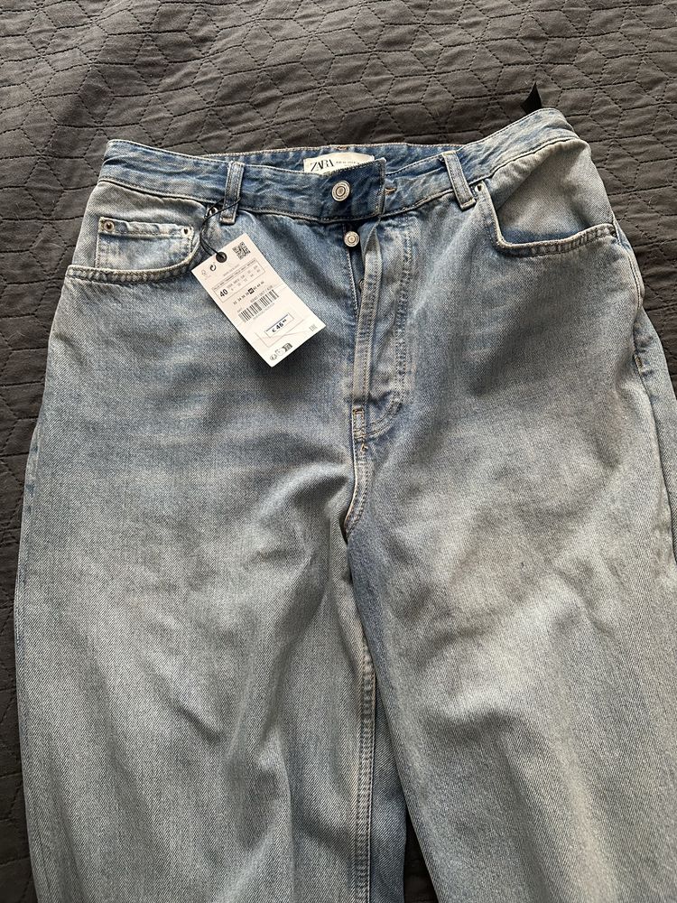 Джинси trf high-rise wide leg zara