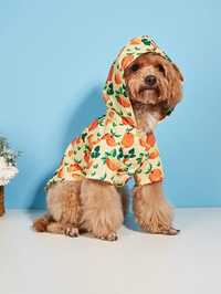 Płaszcz przeciwdeszczowy dla psa pomarańcze liście kaptur