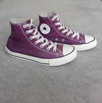 Converse all Star oryginalne wysokie trampki fioletowe rozm 33,5 34