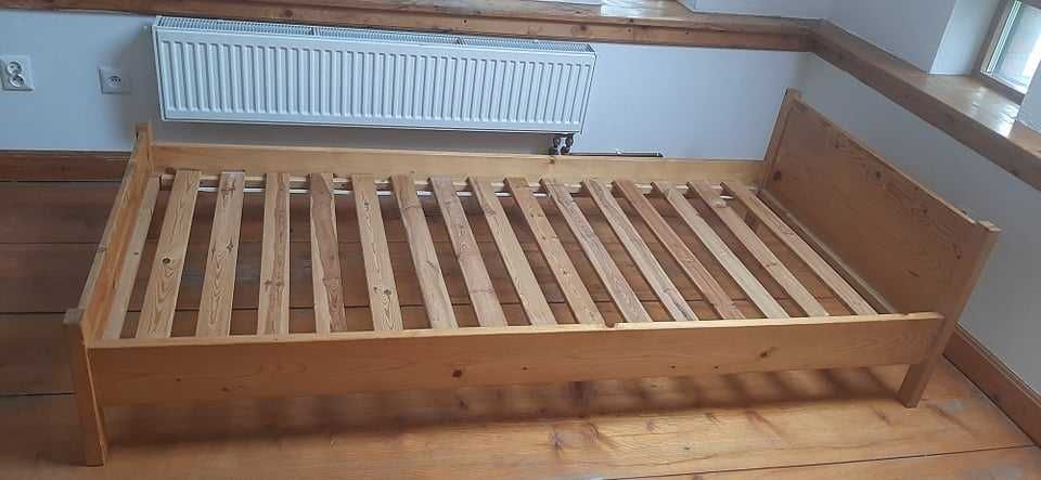 Drewniana rama łóżka 207x97x57 na materac 200x90, łóżko x 2 sztuki