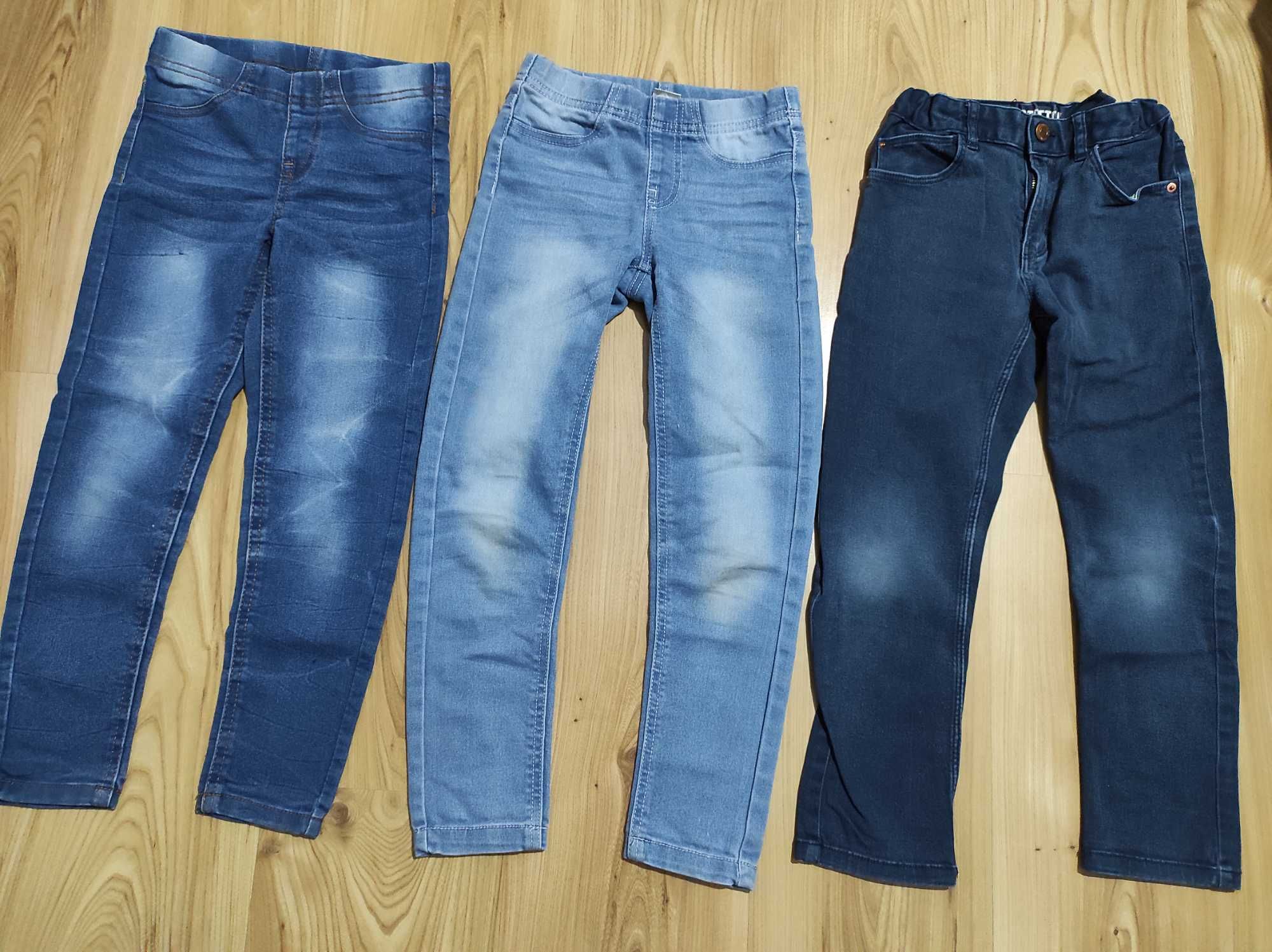 Zestaw spodnie jeansowe dziewczynka 122
