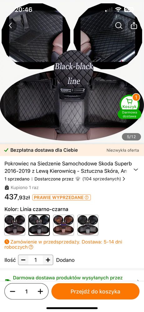 Dywaniki 3d skoda superb 3gen