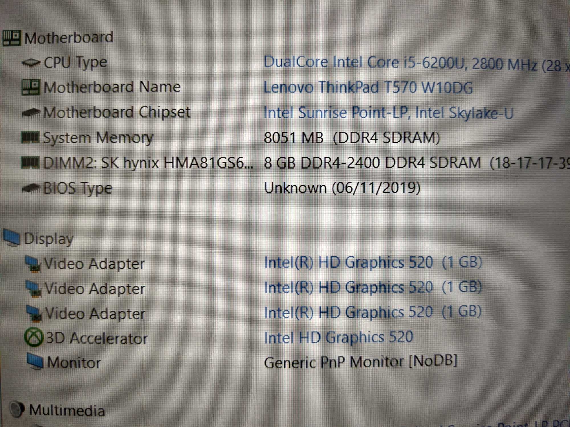 15,6 FHD IPS Lenovo ThinkPad T570 - i5-6300U/8/256ssd/ноутбук