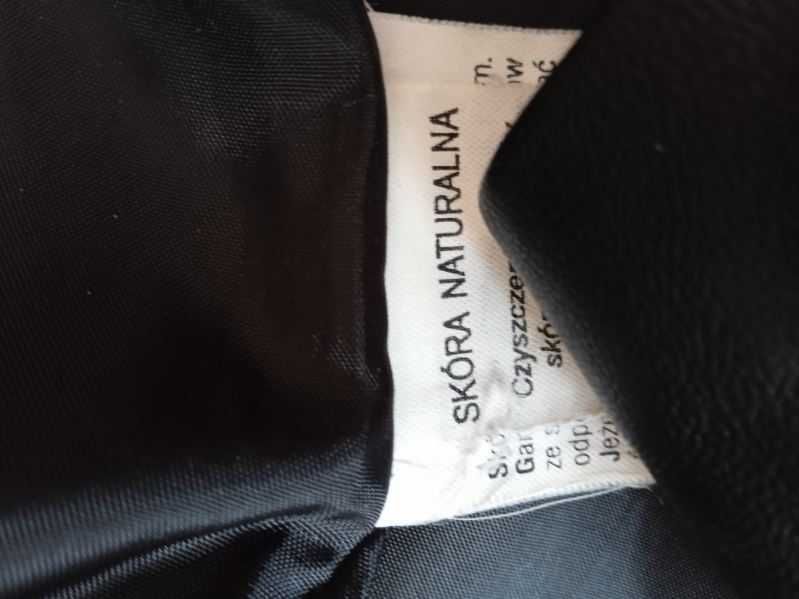 Kurtka męska skórzana skóra XL czarna półmat klasyczna.Okazja.