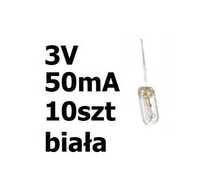 Żarówka miniaturowa biała 3x7mm 3V 50mA 10szt