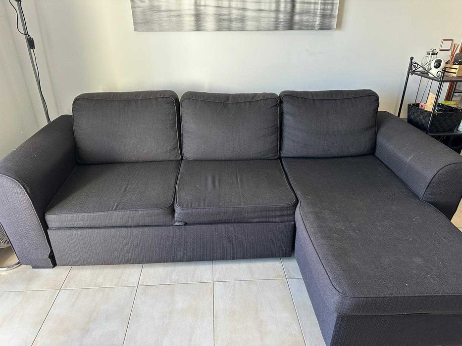 Sofá 3 lugares com chase baú