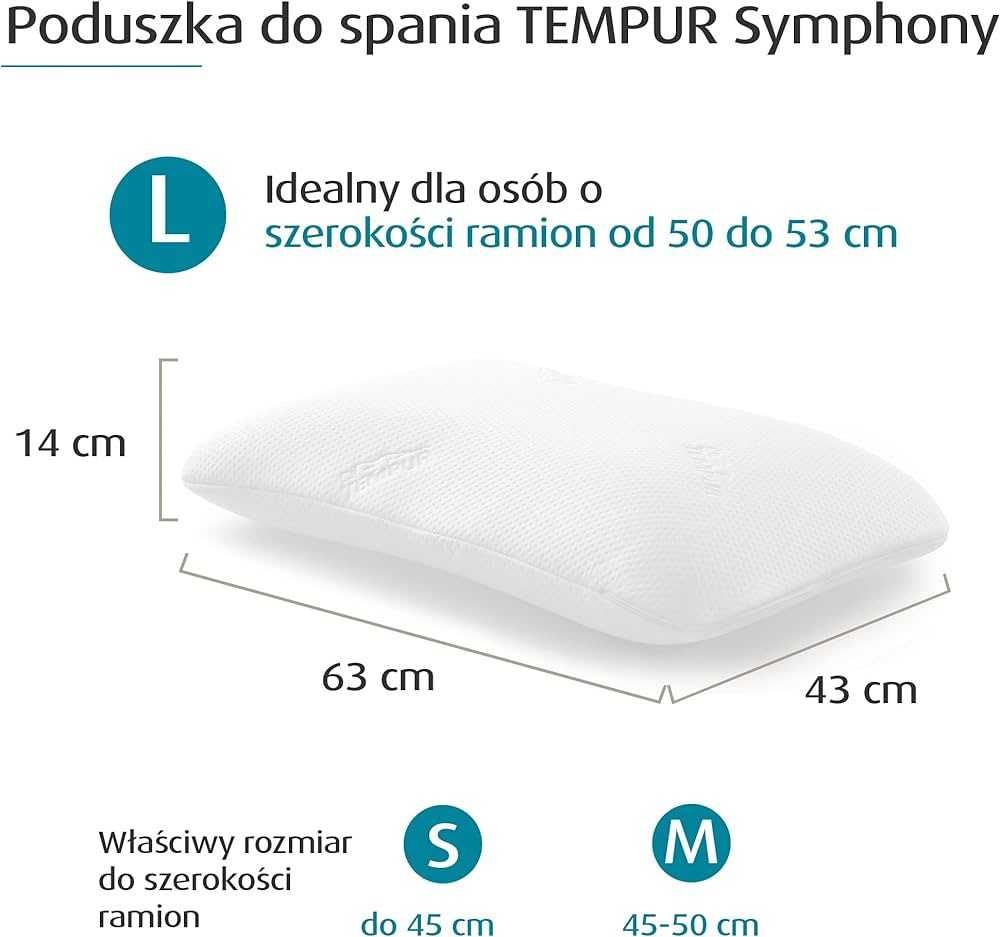 Tempur Symphony Pillow L (63 x 43 x 14cm) Poduszka Ergonomiczna