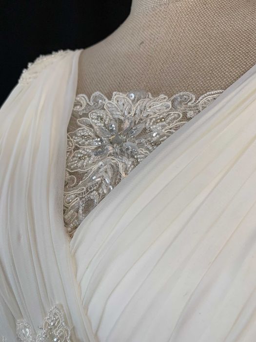 Nowa z metką suknia ślubna empire biała lekka 38 M cywilny za granicą