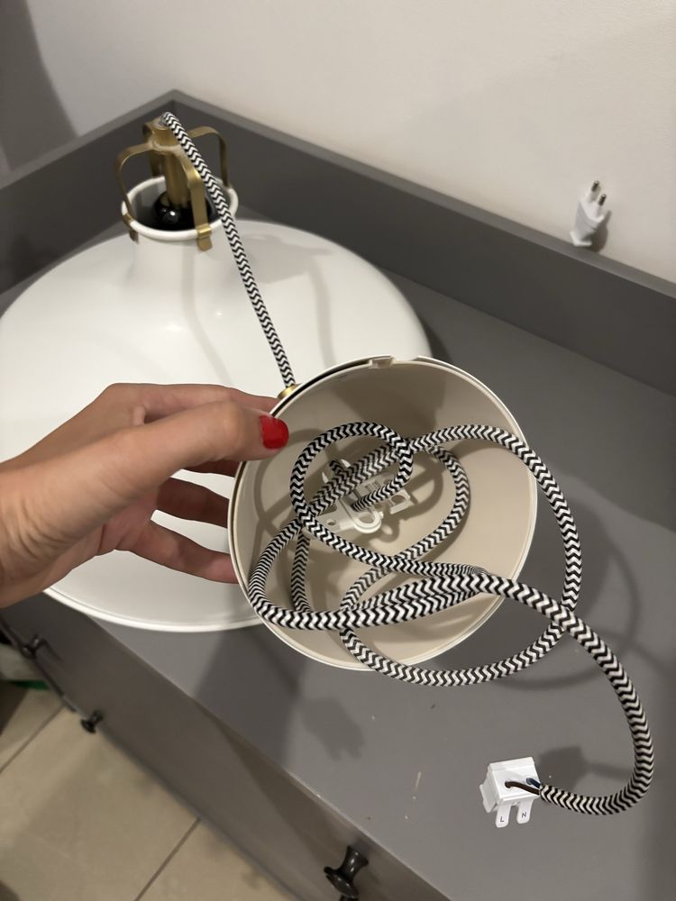 RANARP Lampa wisząca IKEA biala 38 cm