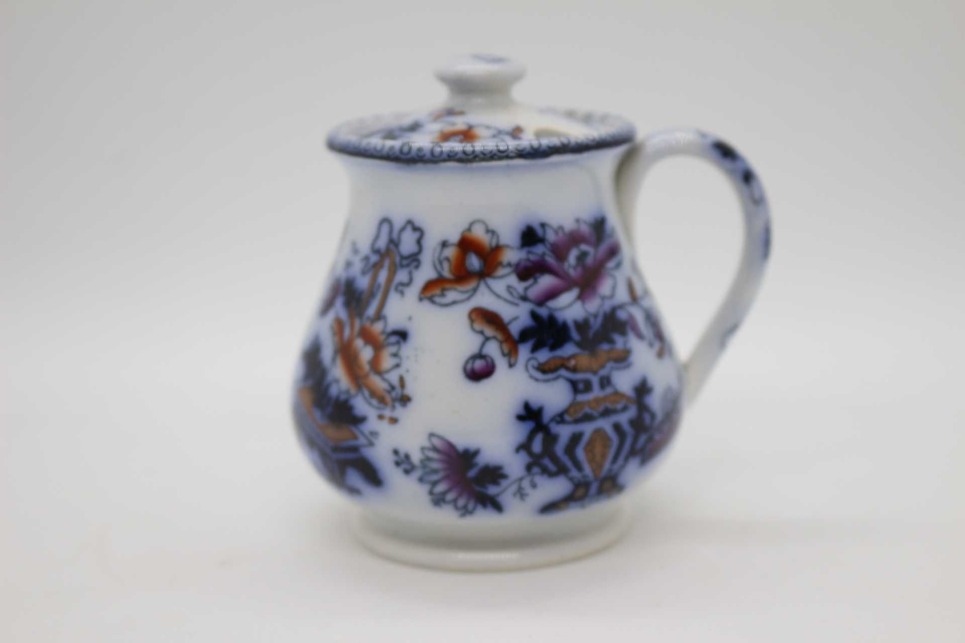 Cremeira Porcelana Chinesa Pote Floral Azul XIX