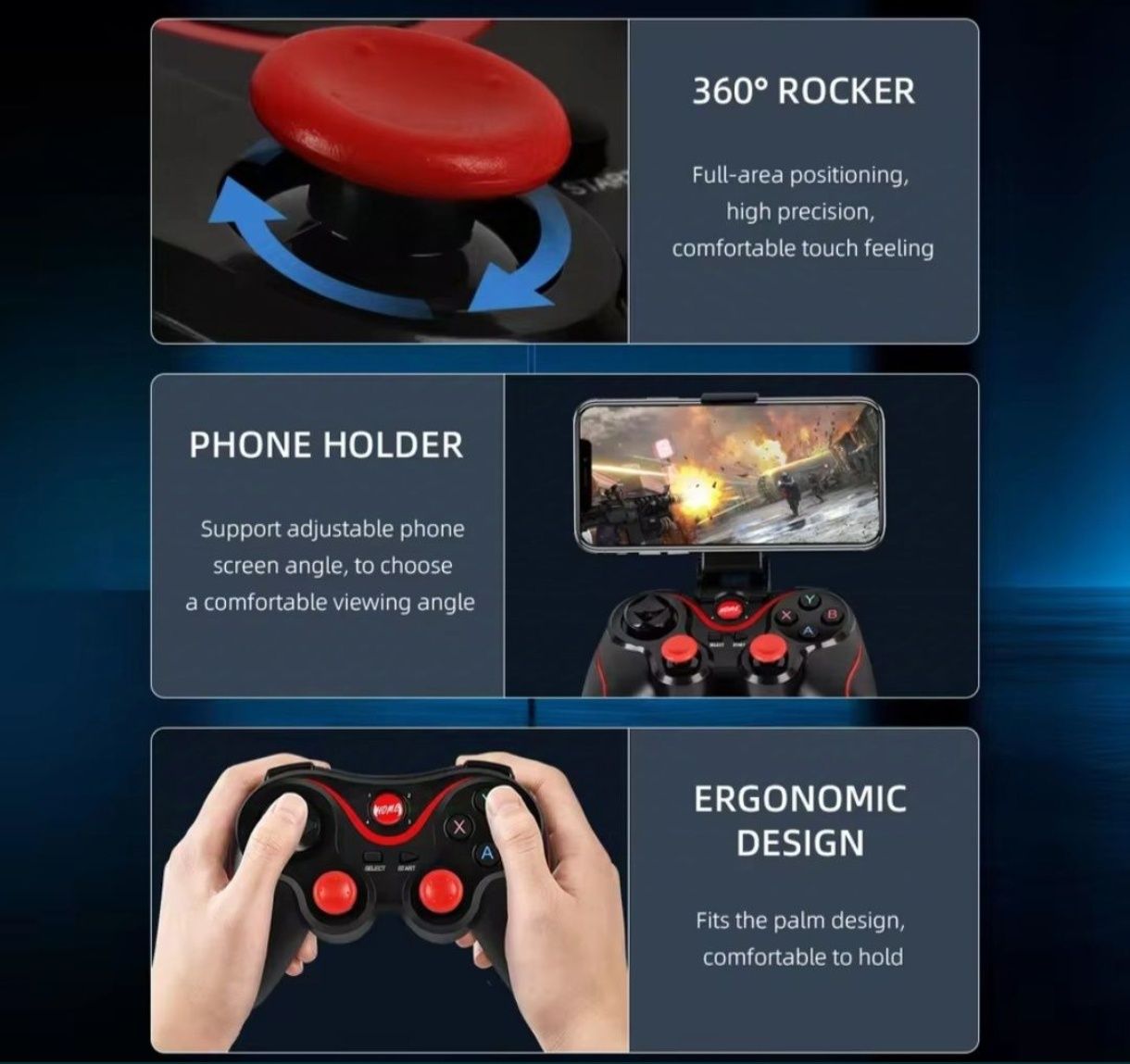 Kontroler Pad do gier bluetooth bezprzewodowy do smartfonu/PC