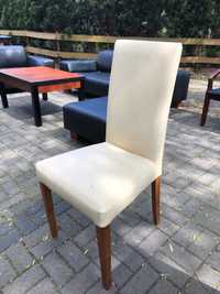 krzesło ze skóry eko kolor kremowy