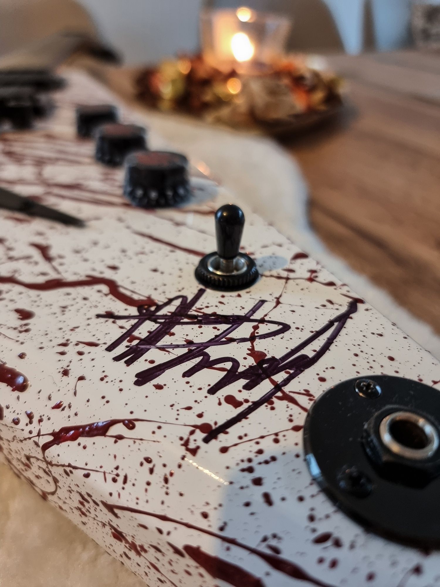 Washburn V Gary Holt signed autograf Custom Belfegor Blood Splatter