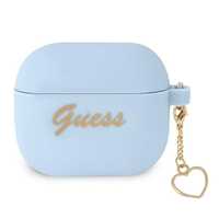 Etui Silikonowe Guess do Apple AirPods 3 - Niebieskie Charms