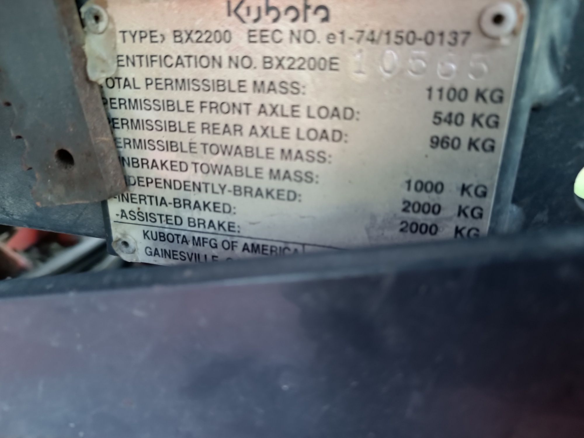 Traktorek Kubota BX2200