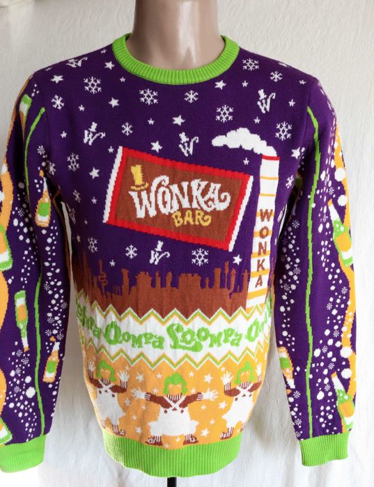 Чоловічий новорічний светр Віллі Вонка різдвяний Wonka Numskull XS-S