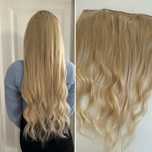 Włosy na taśmie clip in ze spinkami jasny blond