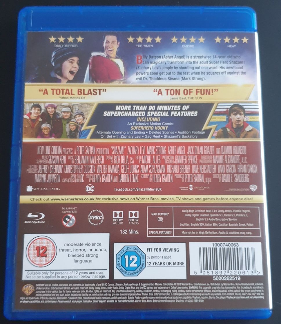 Blu ray Shazam (polski lektor i napisy) DC