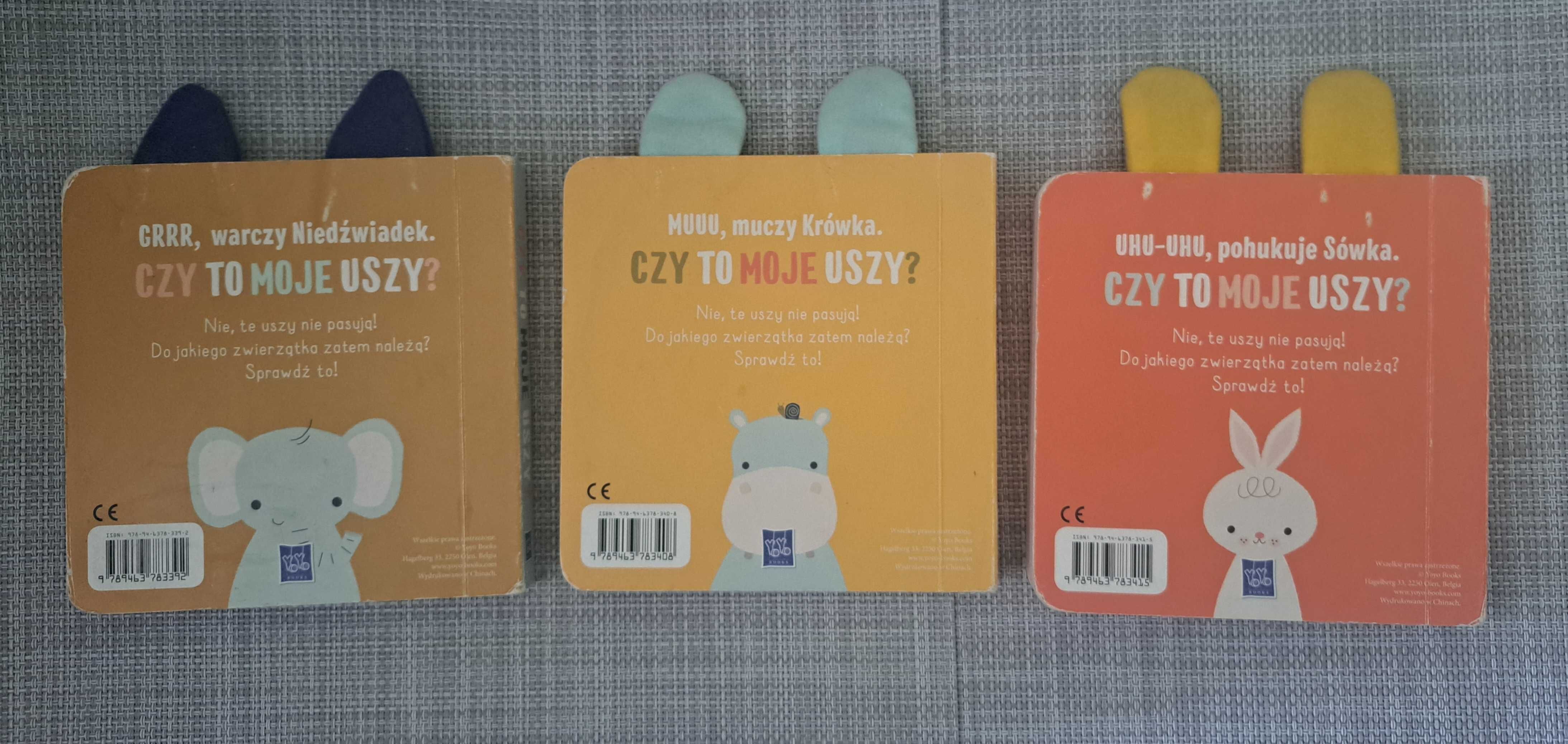Czy to moje uszy? Miś/Sówka/Krówka - 3 szt  ZESTAW