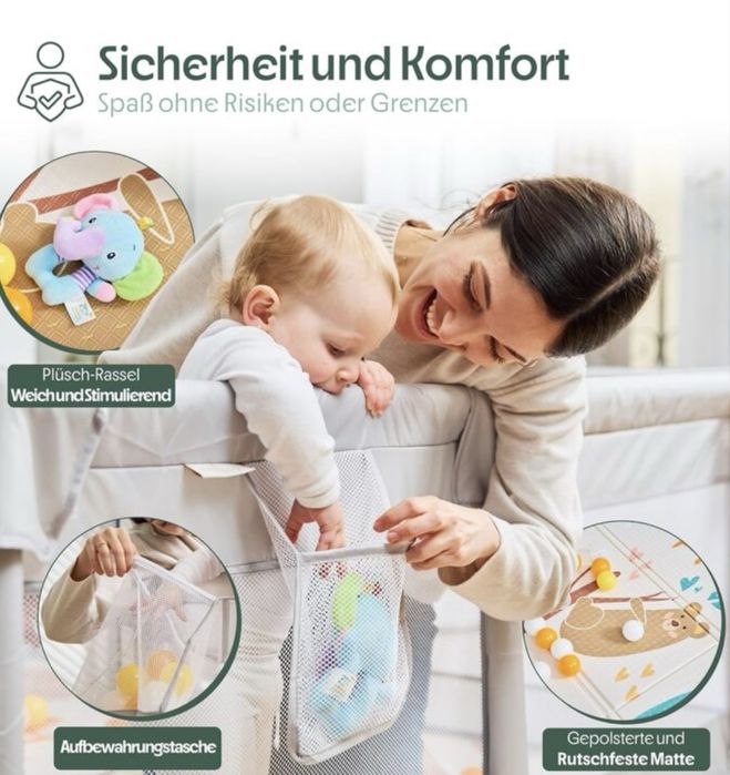 Манеж дитячий НОВИЙ AKERAQ колір Графіт