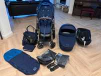 Cybex Rose gold Priam 4.0 cały zestaw nosidełko cloud T i-Size +