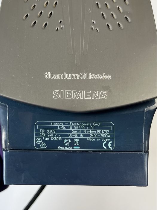 Праска Siemens SensorSecure Power 2900W Titanium Glissée