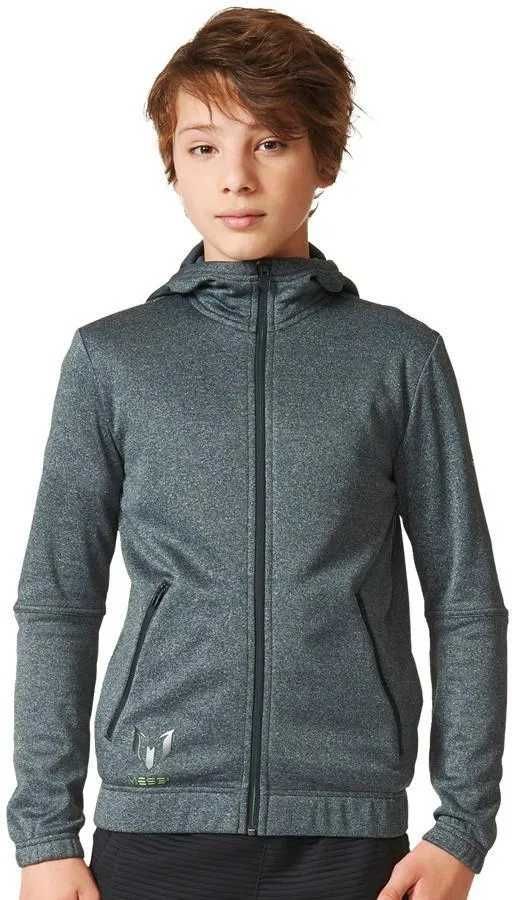 bluza Adidas Messi 128 na 7 8 lat szara z kapturem bluza Messi 128