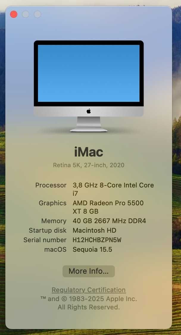 iMac 27 de 2020 - Comprado novo em 2022