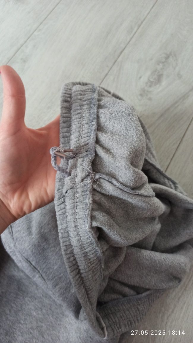 Spodnie dresowe szare męskie XXL ciepłe na gumce